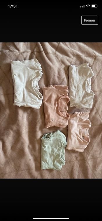 Lot de 5 bodies manche longue 6 mois