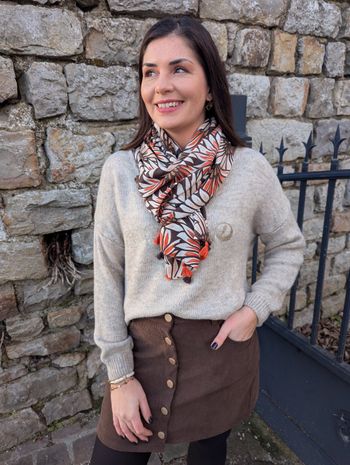 Foulard pompons Papyrus