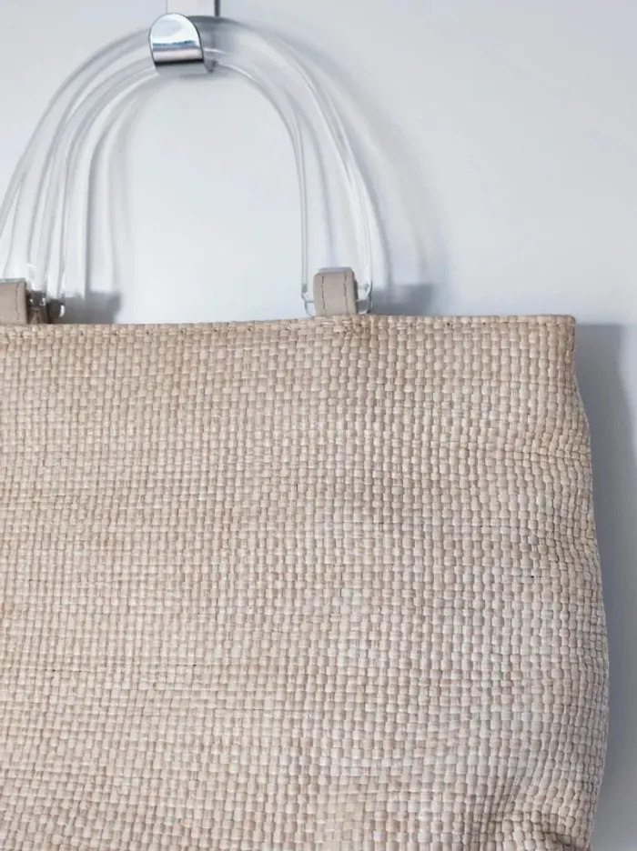 Sac à main fourre-tout paille beige / Estée Lauder - 30,5x21x15,5cm - photo numéro 4