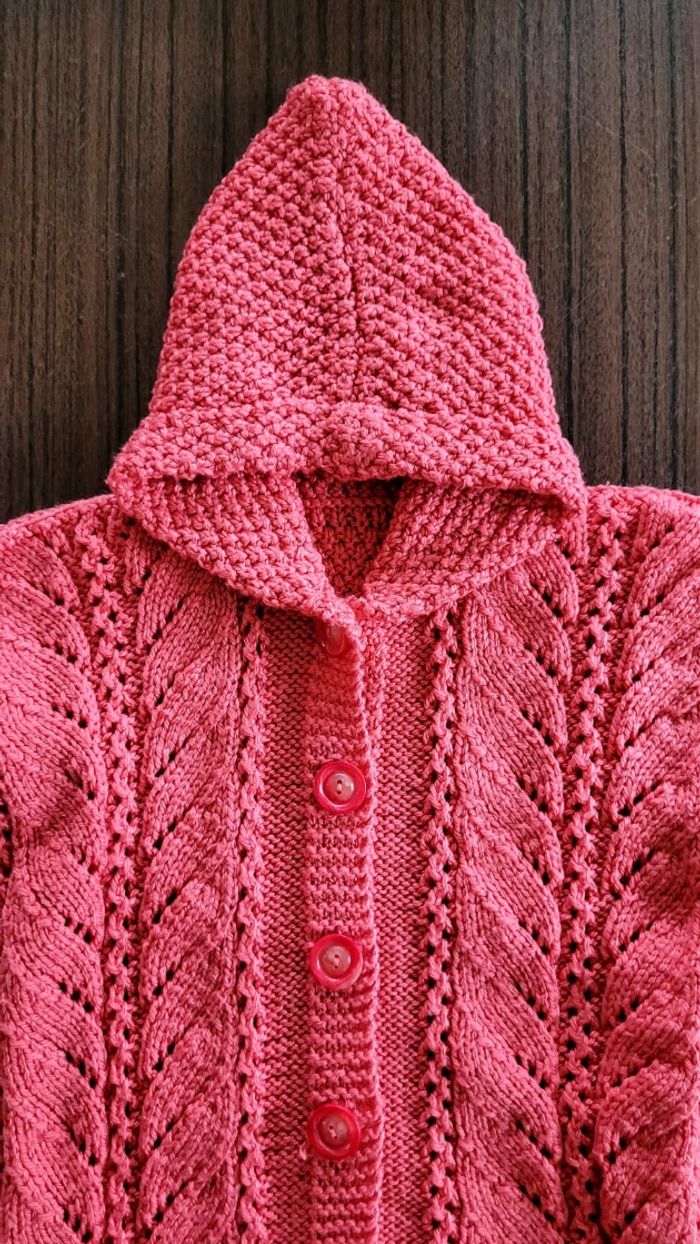 Nid d'ange/ Combinaison en maille - gigoteuse - fait main - coloris Rose - photo numéro 4