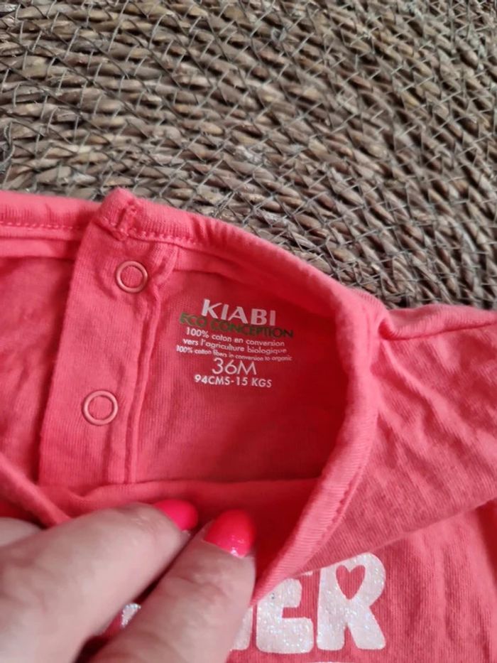 Joli tee-shirt manches courtes Kiabi taille 36 mois - photo numéro 4