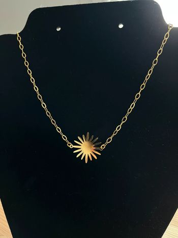 Collier chaîne acier inoxydable soleil