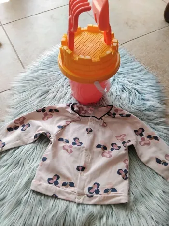🎂 veste fille à fleurs 12 mois Obaïbi