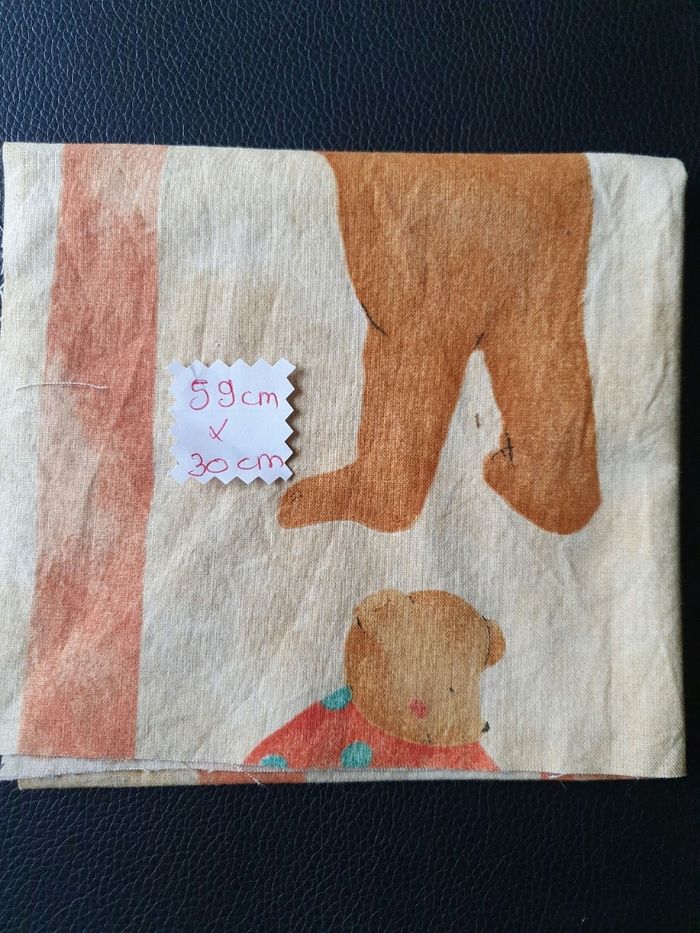 Tissu coton oursons 59x30cm - photo numéro 2