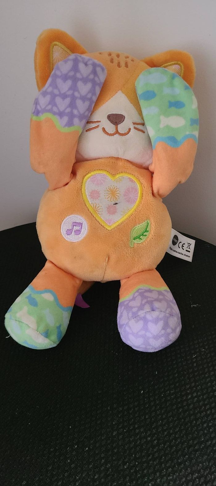 VTech - Fripon, Cache-Cache Chaton, Peluche Bébé Coucou-Caché, Chat Interactif, Jouet d'Éveil Musica