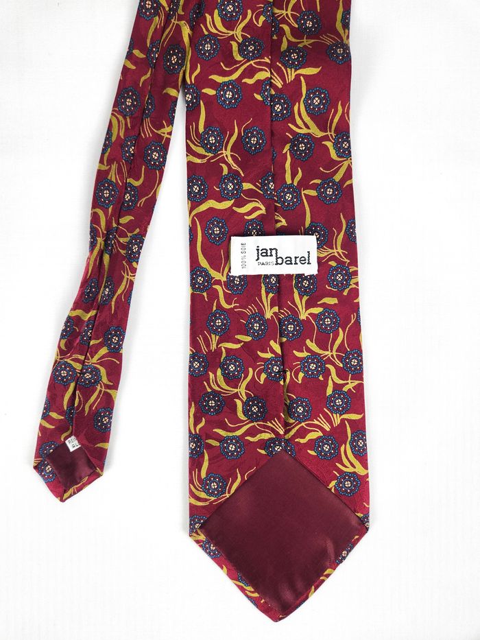 Cravate Jean Barel Paris - Soie Motif Floral - Vintage - photo numéro 4