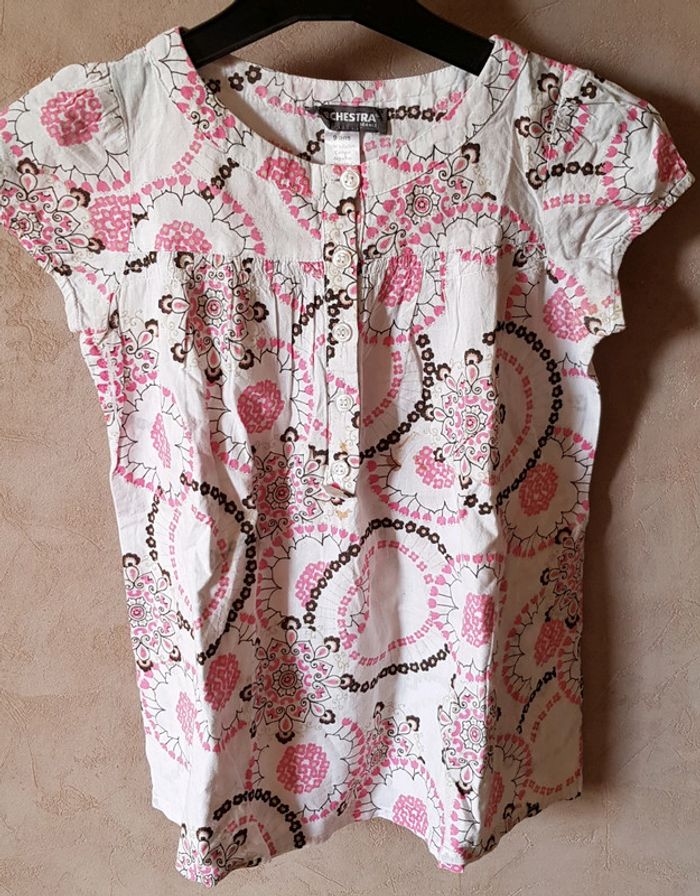 Blouse imprimée sans manches orchestra