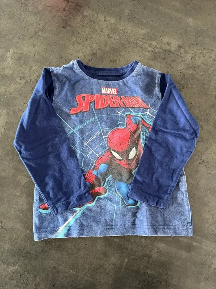 T-shirt manches longues marine Spider-Man