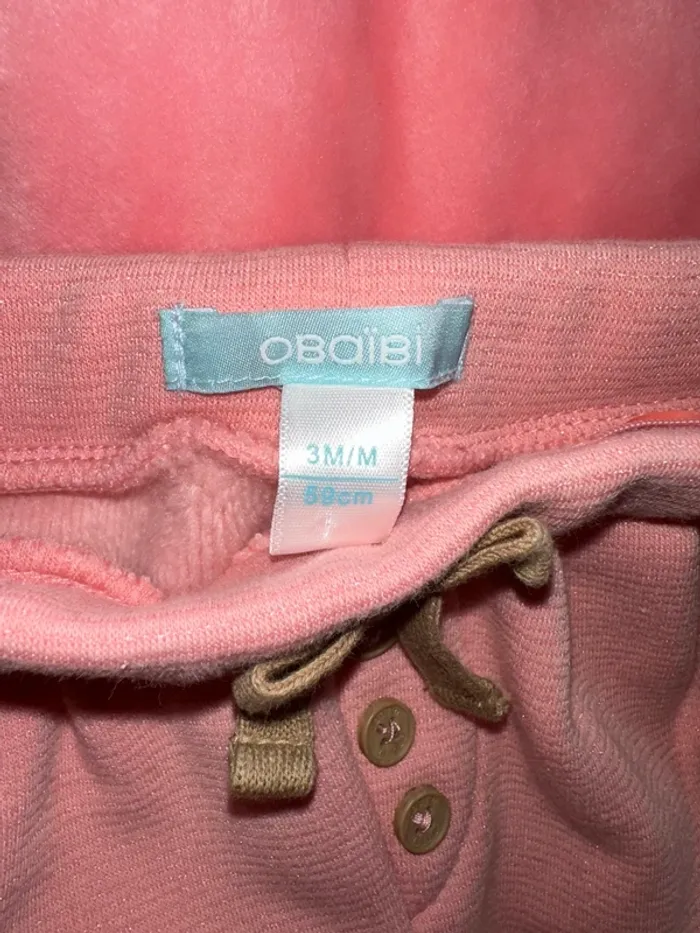 Pantalon legging chaud fourre molletonné rose Obaïbi - photo numéro 2