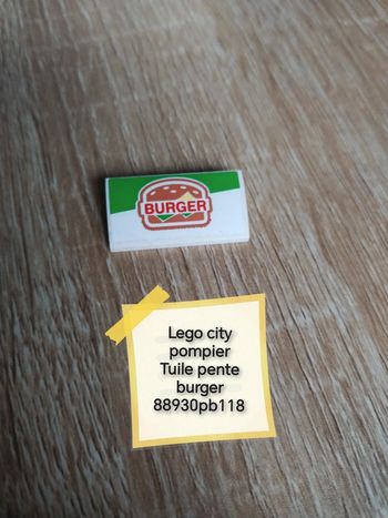 Lego city pompier tuile pente burger