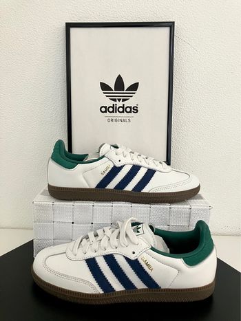 Adidas Originals Samba White / Navy Blue / Collegiate Green