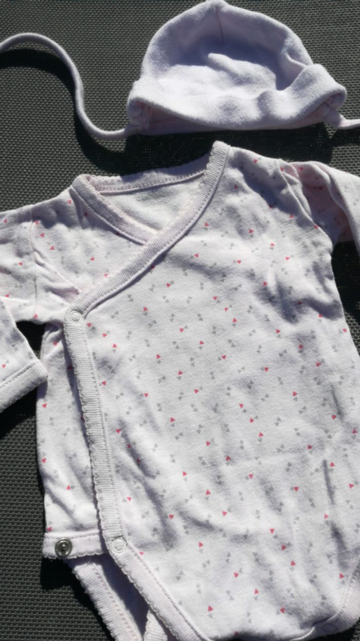 Lot naissance fille pantalon body bonnets - photo numéro 2