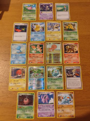 Lot 18 cartes Pokémon Merveilles secrètes diamant perle vintage reverse
