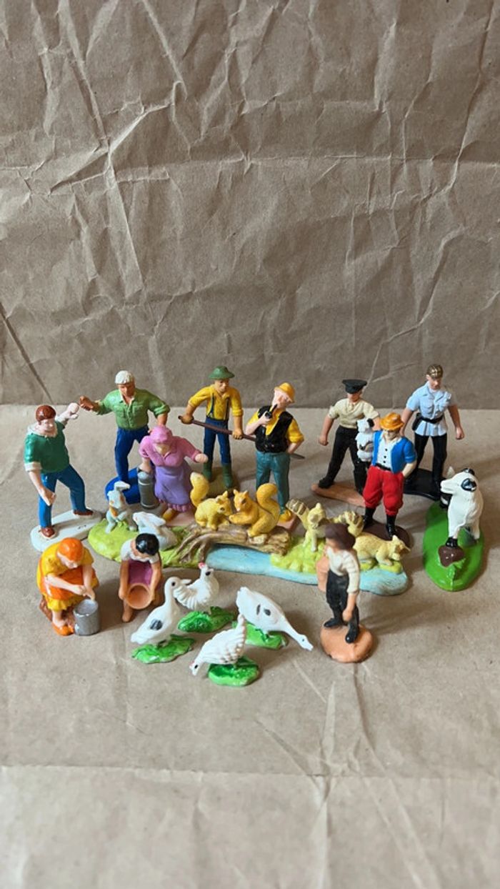 Ferme et zoo - lot de 17 mini figurines 3cm à 5,5cm