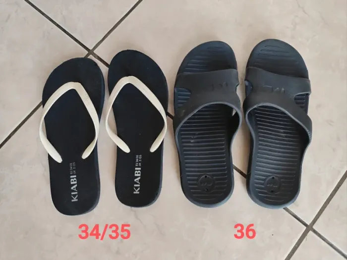 Lot tong Kiabi 34/35 sandales piscine 36 mixte