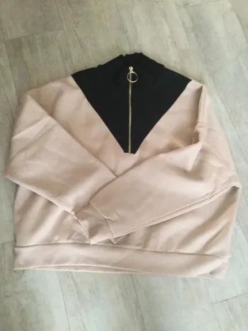 Sweat zippé bicolore
