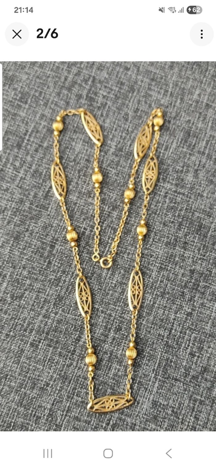 Collier filigrane plaqué or - photo numéro 4