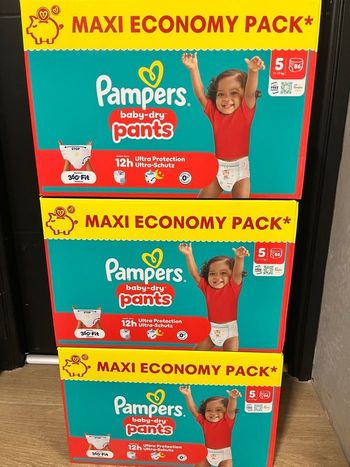 🔹 3 Packs Pampers Baby-Dry Pants Taille 5 – 258 pants – Neufs scellés