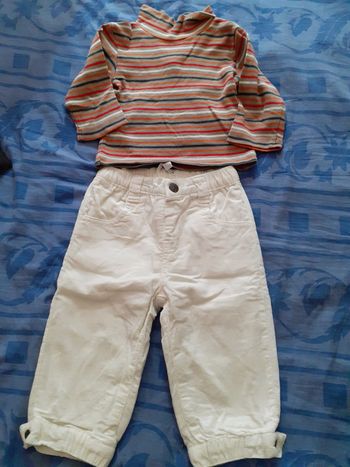 Ensemble pantalon velour et tee-shirt