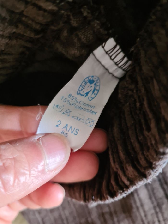 Pantalon velours côtelé marron / Taille 2 ans - photo numéro 4