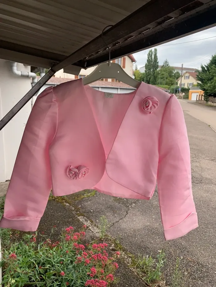 Veste cérémonie mariage rose taille 10 ans - photo numéro 3