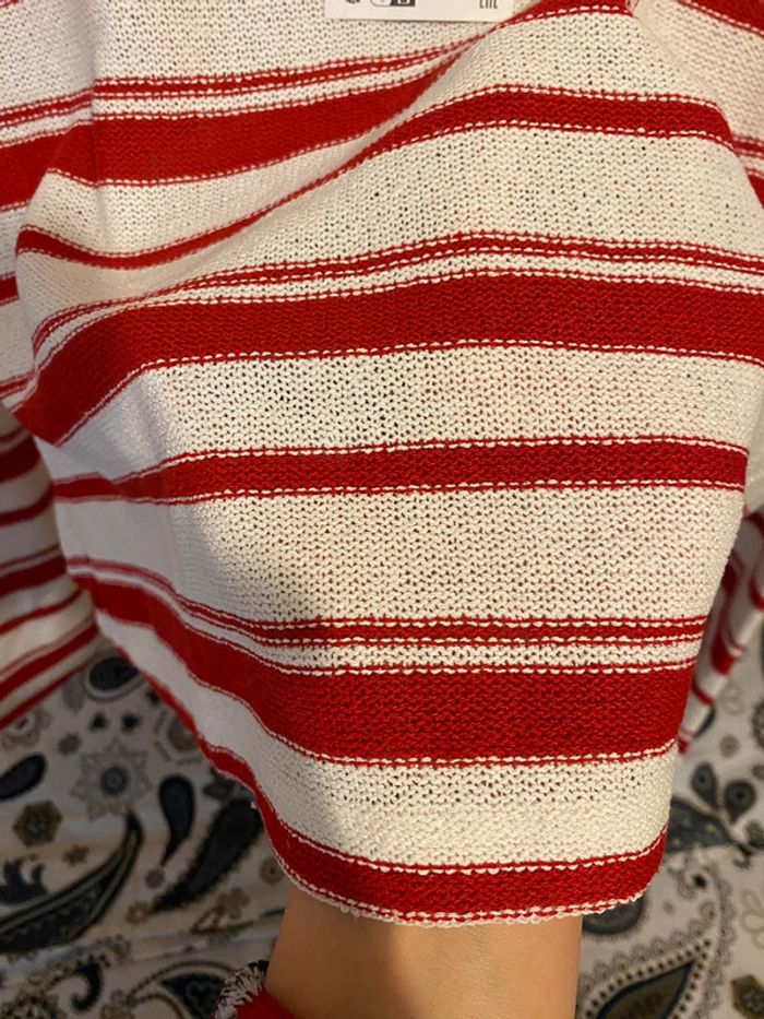 Superbe beau pull brut en maille fine à rayures Zara neuf avec étiquette taille L - photo numéro 8
