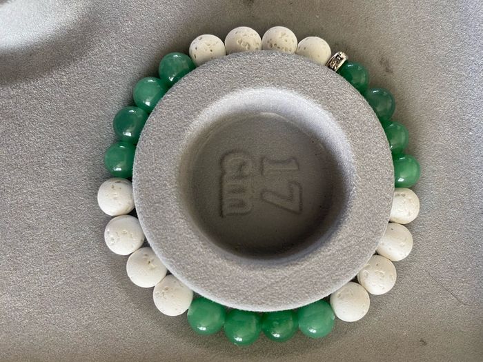 Bracelet en aventurine et pierre de lave blanche