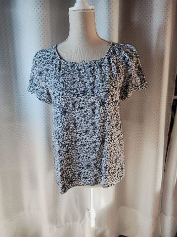 Haut Promod à motifs gris noirs, taille 38 TBE!