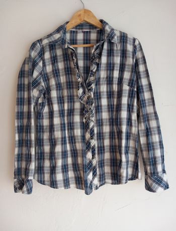 Chemise bleue et grise taille 14 ans