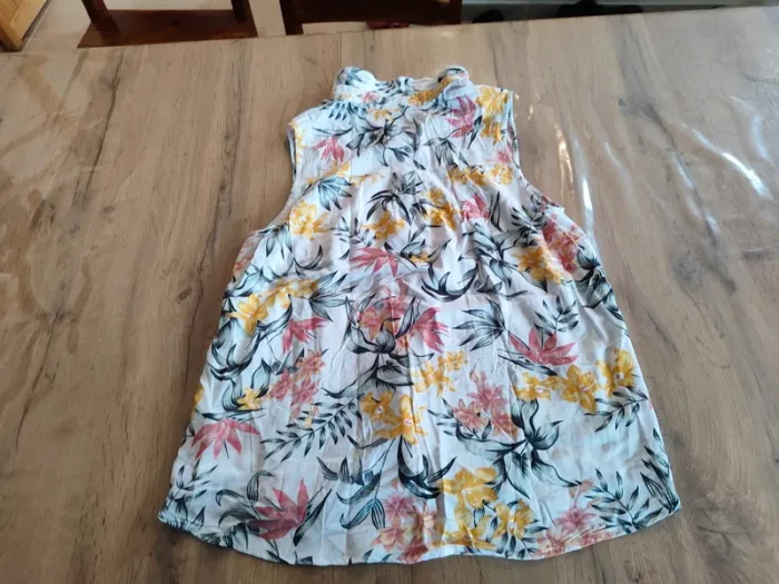 Tunique H&M Blanc, Taille M, Motifs Tropicaux - photo numéro 3