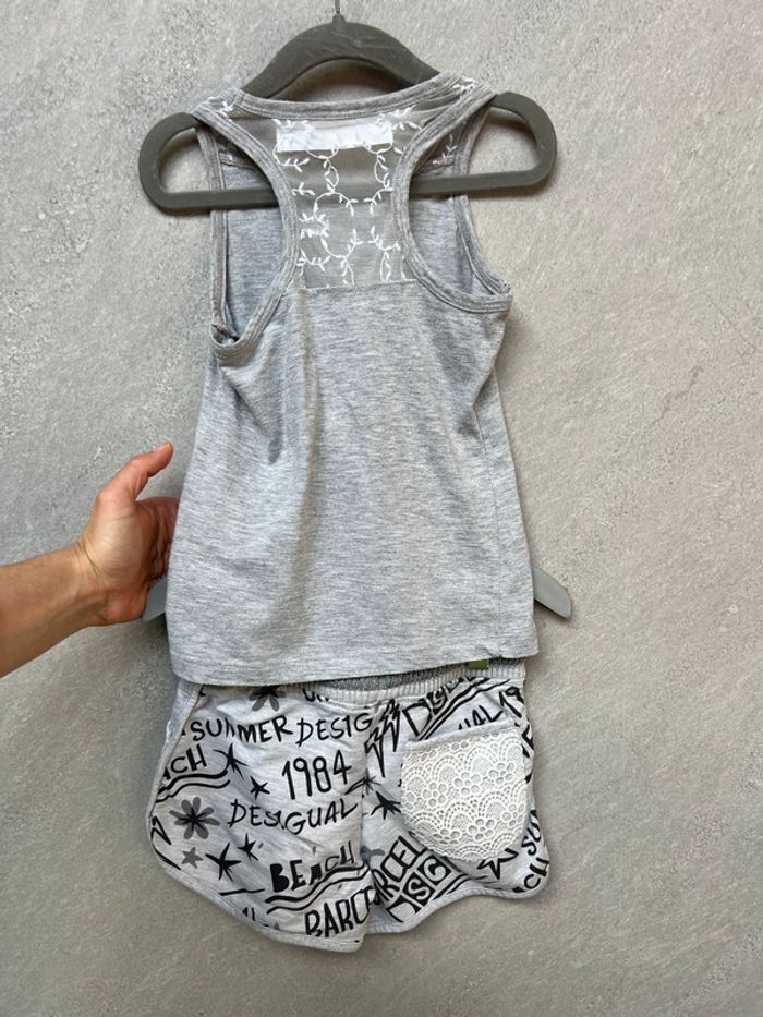 Ensemble 3 pièces desigual 5/6ans tee shirt et short - photo numéro 13