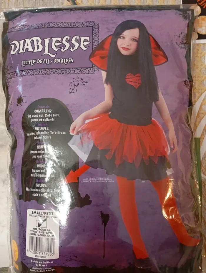 Déguisement diablesse taille 3/4 ans