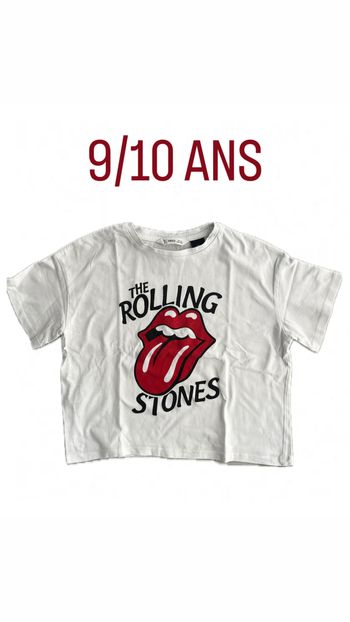 T-shirt court The Rolling Stones mango fille 9/10 ans