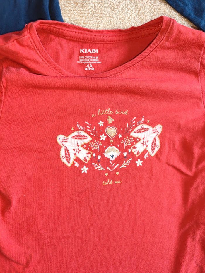 Lot 2 tee-shirts manches longues 4 ans Kiabi - photo numéro 3