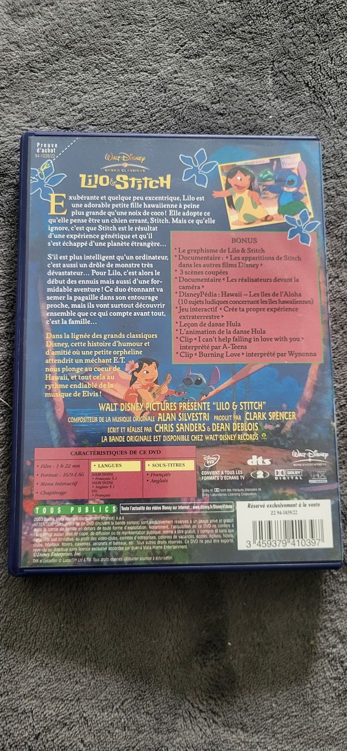 Dvd Lilo & Stitch - photo numéro 2