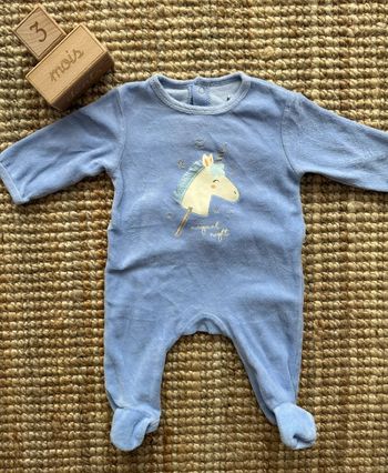 Pyjama velours Kiabi 3mois / 60cm
