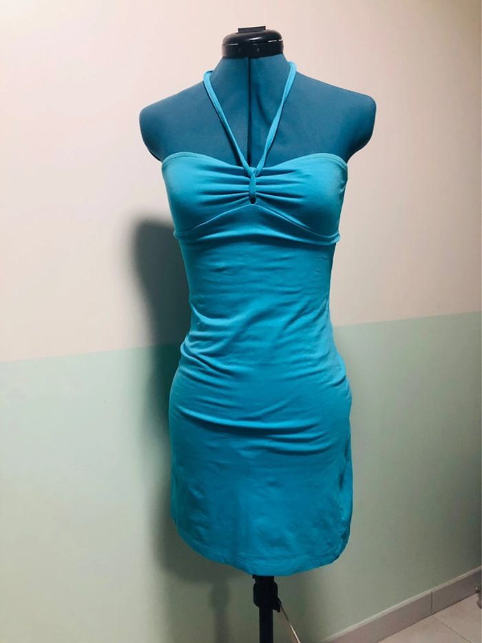 Robe bustier bleu turquoise moulante sexy plage 34 xs - photo numéro 8