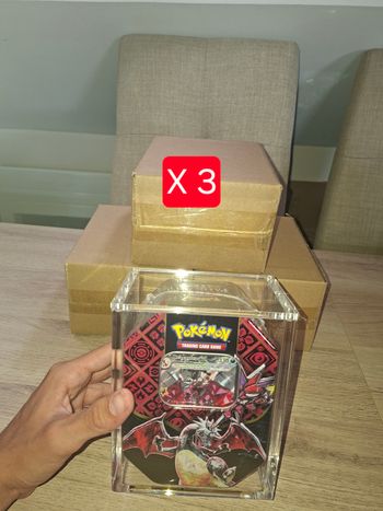 Lot de 3 protections acrylique pokebox Pokémon aimantée épaisse 8mm anti uv