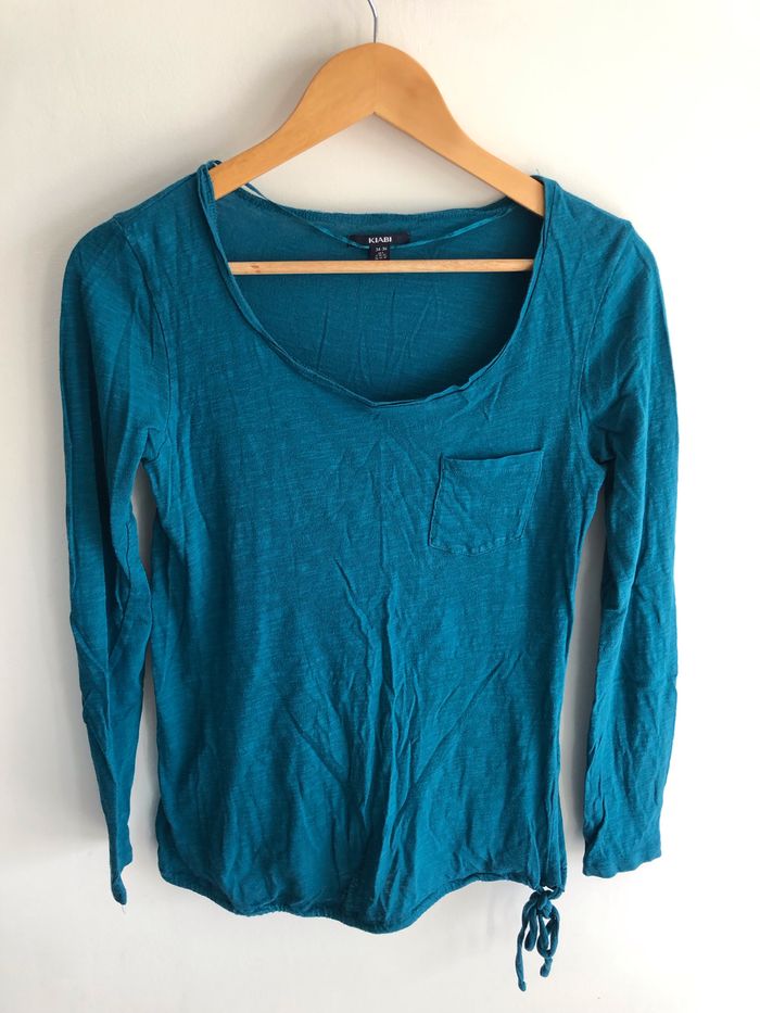 T-shirt de grossesse bleu canard