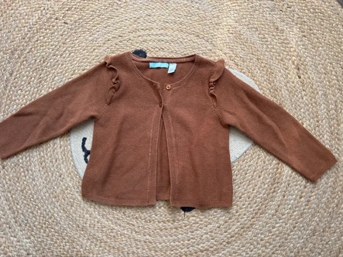 Gilet marron coton Obaibi 23 mois 2 ans - photo numéro 2