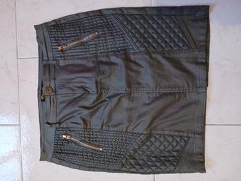 jupe droite extensible bi matière verte 40 Onado