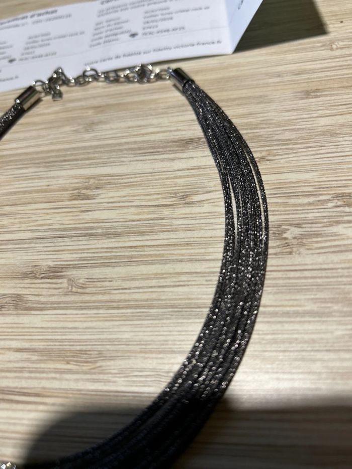 Bijoux Victoria collier lurex cristal rock sil + bracelet ionisé couleur or et rose - photo numéro 3