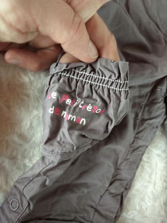 Pantalon doublé Fille 6 mois "Le petit trésor de maman" Lapin cœur Petit Kimbaloo - photo numéro 5