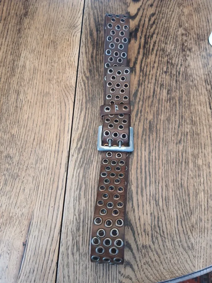 Jolie Ceinture cuir Marron homme Diesel - photo numéro 13