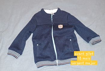 Gilet zippé 18 mois Excellent état sergent major