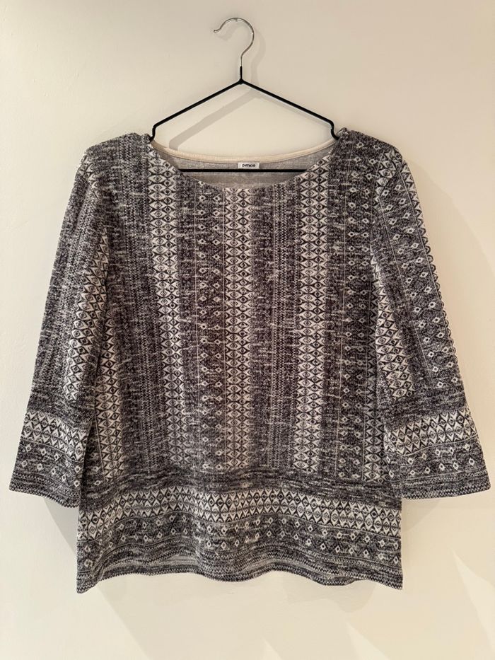 Pull gris motif ethnique - Pimkie
