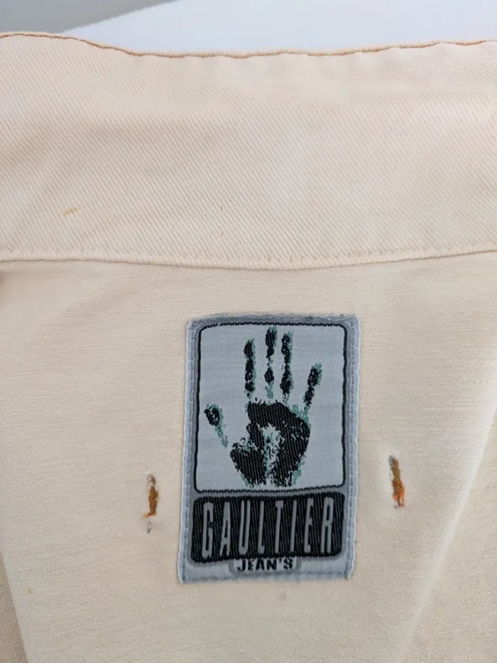 Veste en jean vintage courte beige clair - Jean Paul Gaultier - taille 36/38 - photo numéro 9