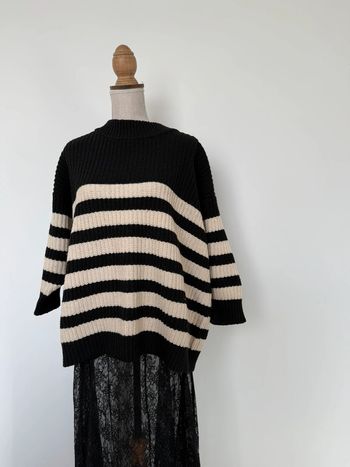 Pull rayé rayures Zara maille vest sweat camisa blusa Maglia camicia sweater maglione suéter trui