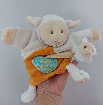 Doudou marionnette Mouton et son agneau - doudou et compagnie