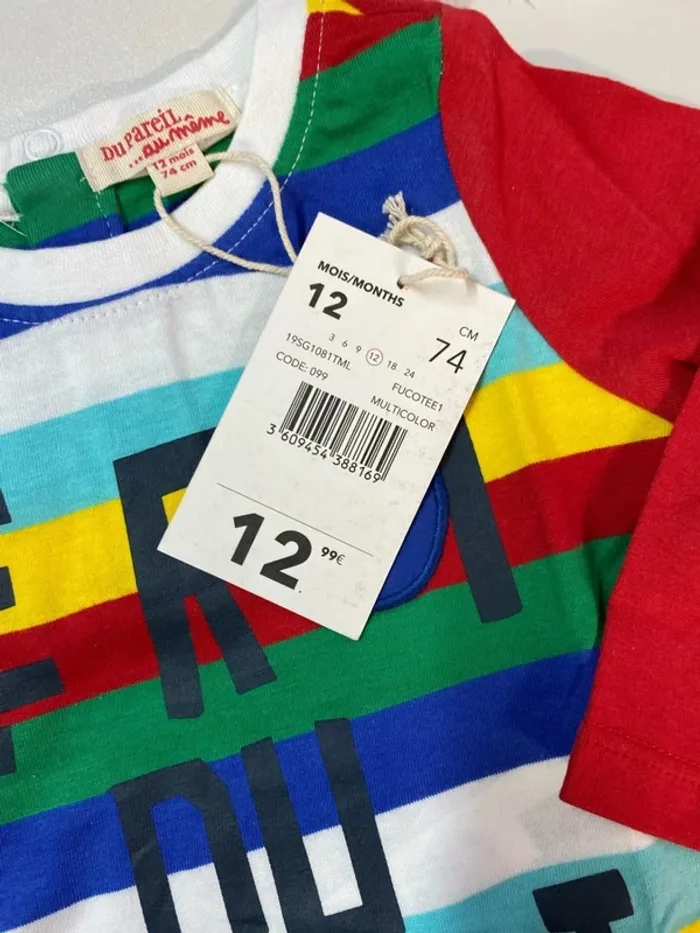 Lot de 2 t-shirt bébé garçon (neuf  - Taille 12 mois - photo numéro 3